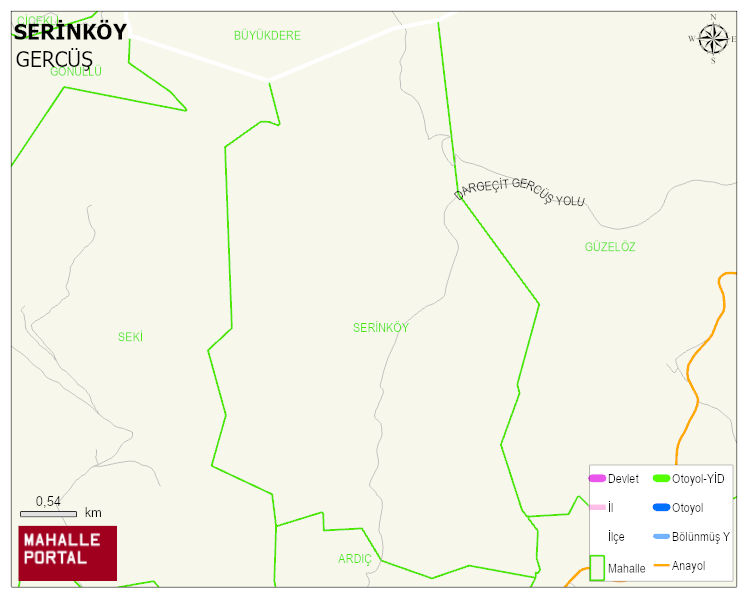 SERİNKÖY Köyü Haritası | Mahalle ve Köy Sınırı