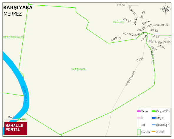 SERİNOVA BELDESİ KARŞIYAKA Mahallesi Haritası | İnteraktif Köy ve Mahalle Sınırları