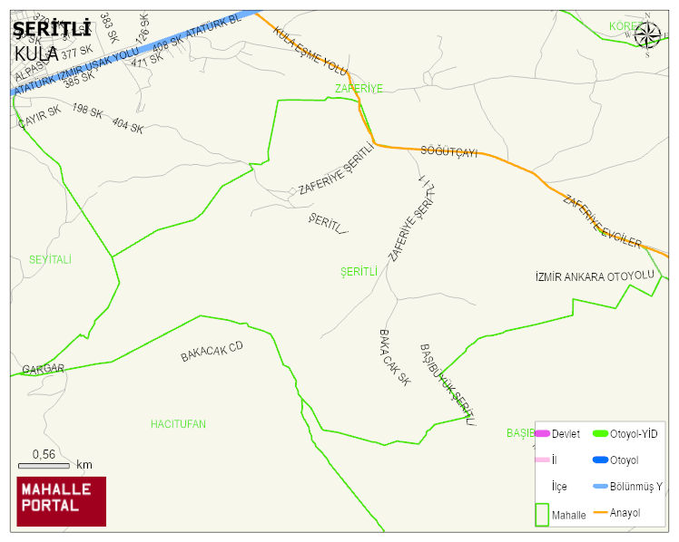 ŞERİTLİ Mahallesi Haritası | İnteraktif Köy ve Mahalle Sınırları