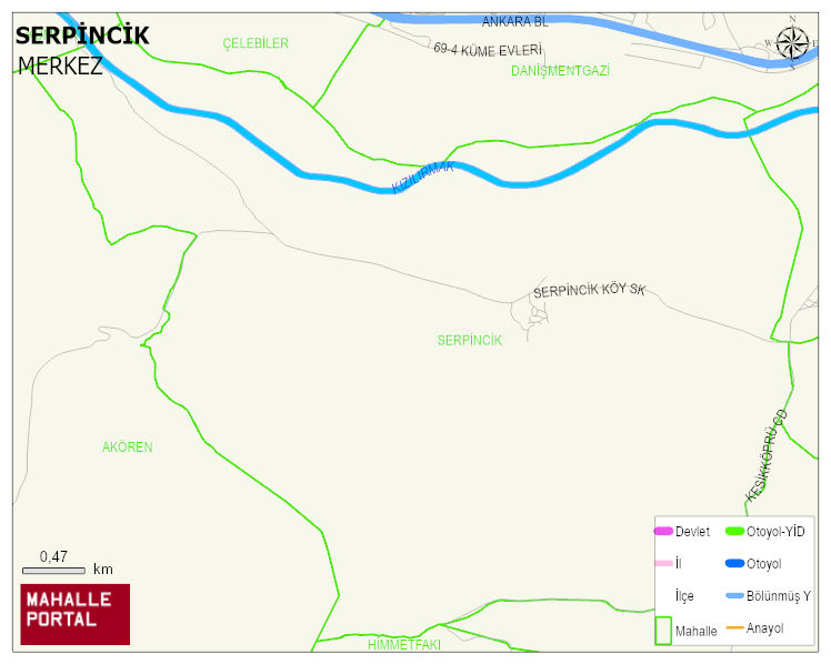 SERPİNCİK Köyü Haritası | Coğrafi Yapı ve Detaylı Haritası
