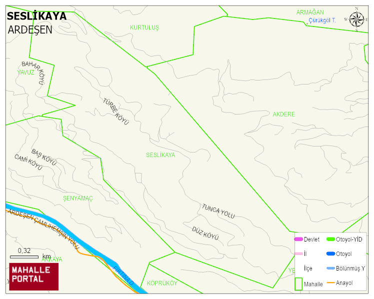 SESLİKAYA Köyü Haritası | Güncel Mahalle ve Köy Haritası