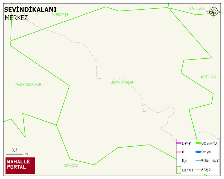 SEVİNDİKALANI Köyü Haritası | İnteraktif Köy ve Mahalle Sınırları