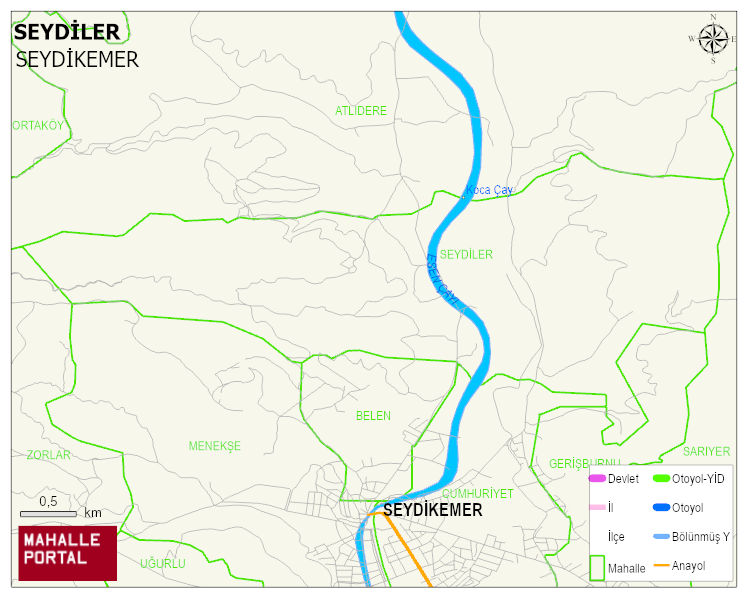 SEYDİLER Mahallesi Haritası | Sayısal Bölge Görünümü