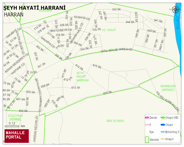 ŞEYH HAYATİ HARRANİ Mahallesi Haritası | Mahalle Sokak Haritası
