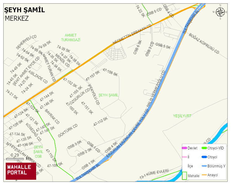 ŞEYH ŞAMİL Mahallesi Haritası | Mahalle ve Köy Sınırı