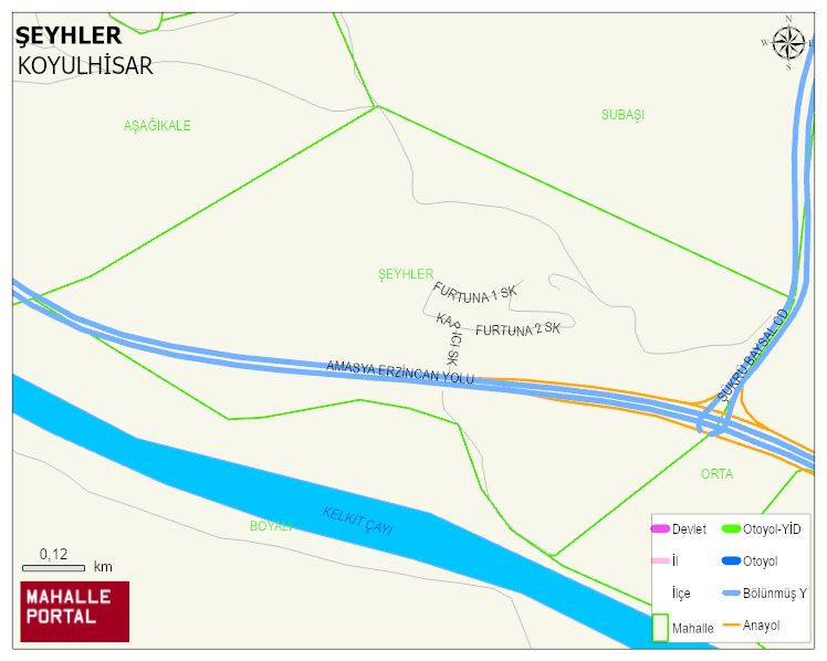 ŞEYHLER Mahallesi Haritası | Mahalle ve Köy Sınırı