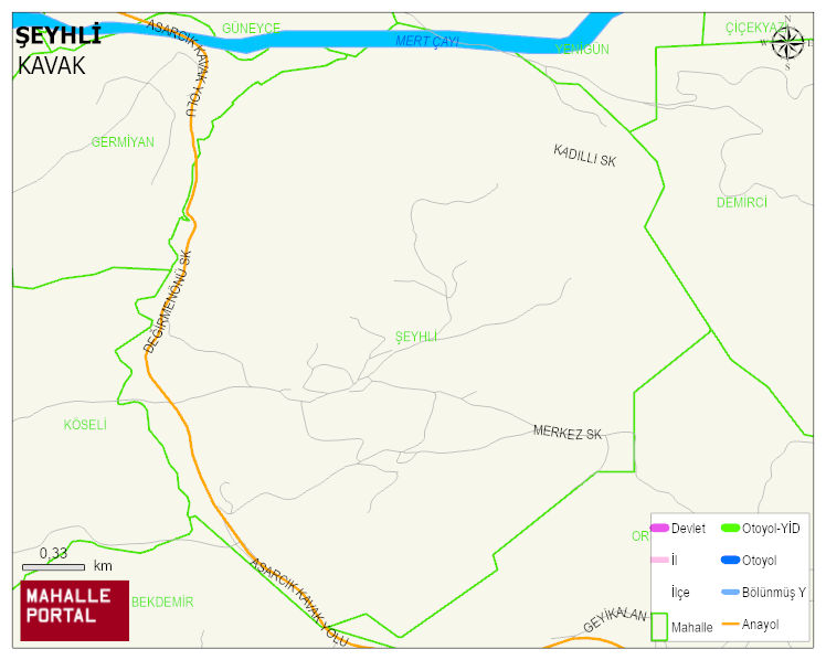 ŞEYHLİ Mahallesi Haritası | Yükselti ve Doğa Özellikleri