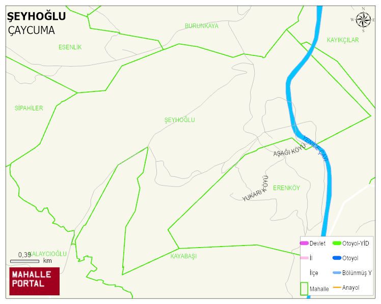 ŞEYHOĞLU Köyü Haritası | Mahalle ve Köy Sınırı