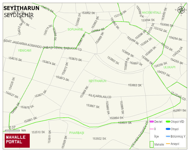 SEYİTHARUN Mahallesi Haritası | Dağlar, Ovalar ve Akarsu Bilgileri