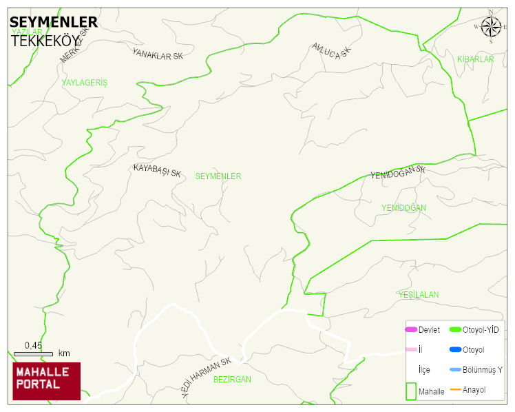 SEYMENLER Mahallesi Haritası | Yükselti ve Doğa Özellikleri