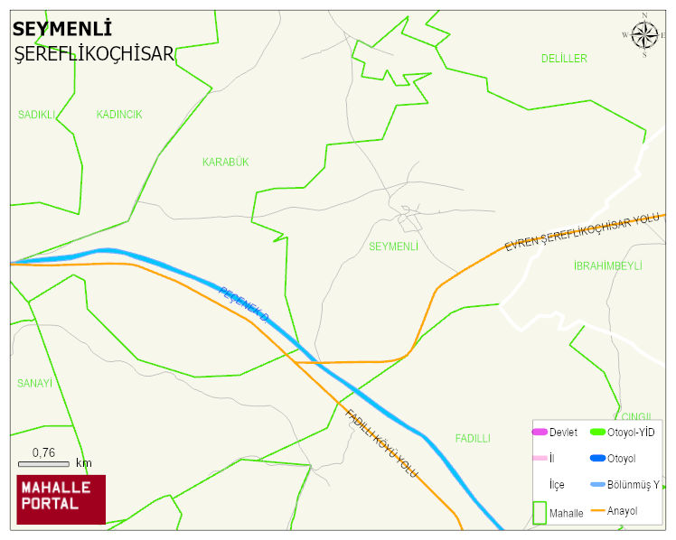 SEYMENLİ Mahallesi Haritası | Mahalle ve Köy Sınırı