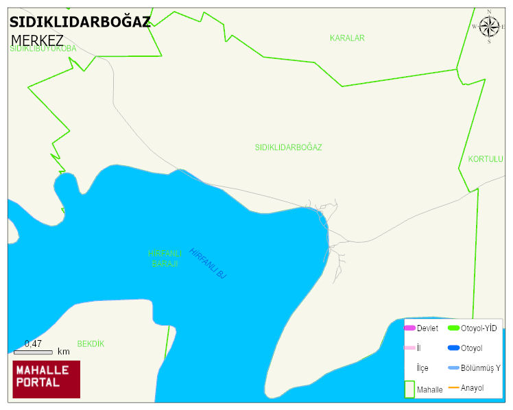 SIDIKLIDARBOĞAZ Köyü Haritası | Yükselti ve Doğa Özellikleri