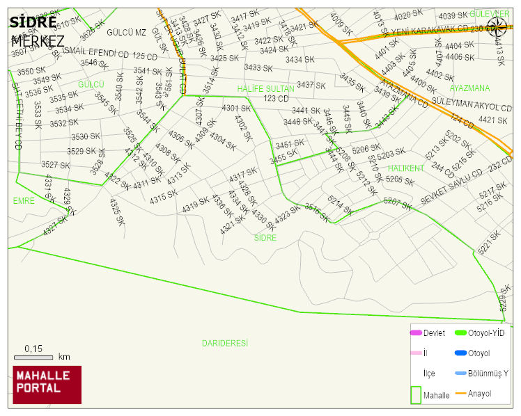 SİDRE Mahallesi Haritası | Coğrafi Yapı ve Detaylı Haritası