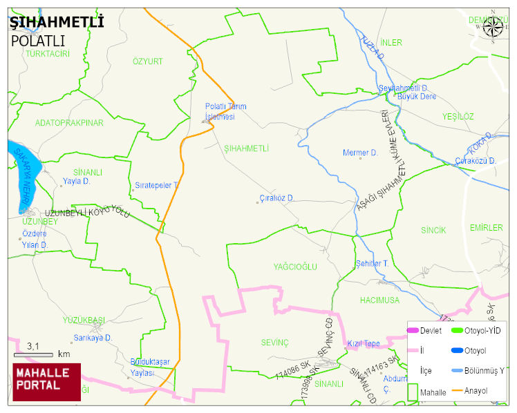 ŞIHAHMETLİ Mahallesi Haritası | Mahalle ve Köy Sınırı
