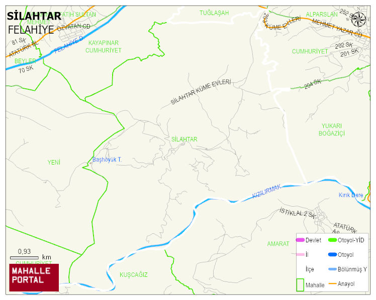 SİLAHTAR Mahallesi Haritası | Sayısal Bölge Görünümü