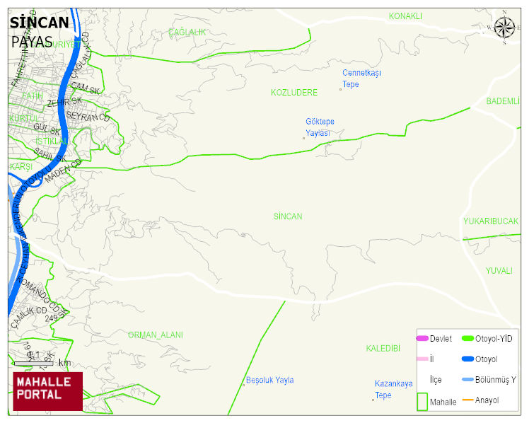 SİNCAN Mahallesi Haritası | Mahalle ve Köy Sınırı