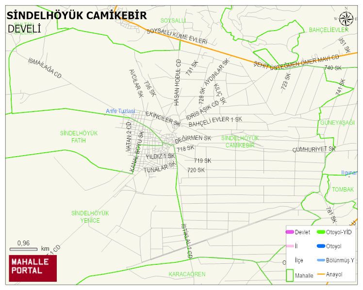 SİNDELHÖYÜK CAMİKEBİR Mahallesi Haritası | Mahalle Sokak Haritası