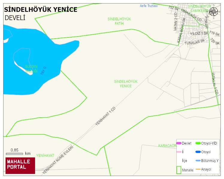 SİNDELHÖYÜK YENİCE Mahallesi Haritası | Güncel Mahalle ve Köy Haritası