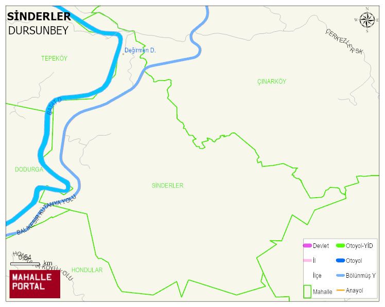 SİNDERLER Mahallesi Haritası | Dağlar, Ovalar ve Akarsu Bilgileri