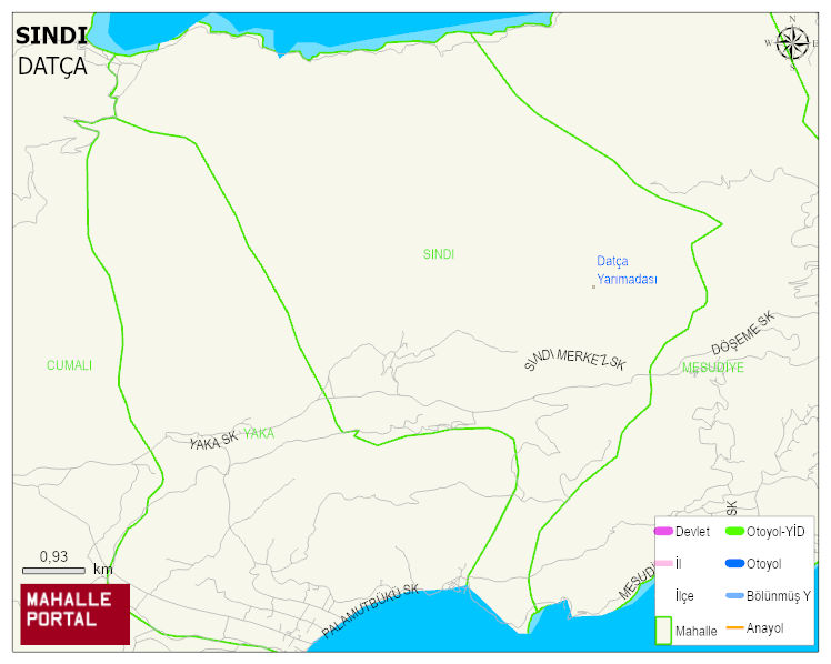 SINDI Mahallesi Haritası | Mahalle ve Köy Sınırı