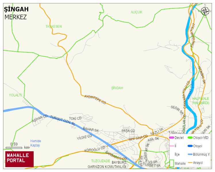 ŞİNGAH Mahallesi Haritası | Sayısal Bölge Görünümü