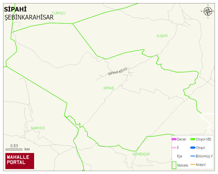 SİPAHİ Köyü Haritası | Detaylı Köy ve Mahalle Görünümü