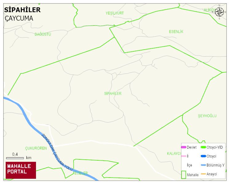 SİPAHİLER Köyü Haritası | Detaylı Köy ve Mahalle Görünümü