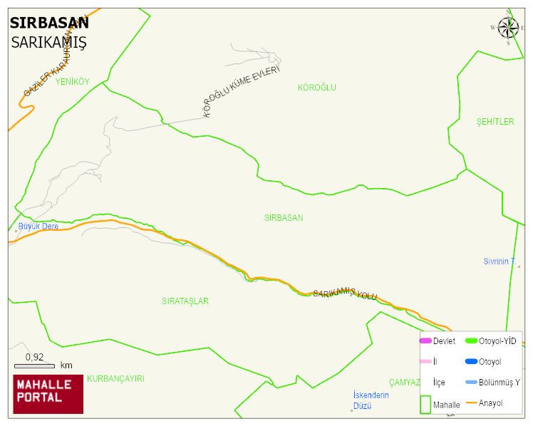 SIRBASAN Köyü Haritası | Uydu Görüntüsü ve Harita Detayları