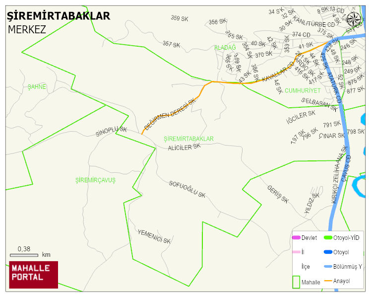 ŞİREMİRTABAKLAR Köyü Haritası | Detaylı Köy ve Mahalle Görünümü