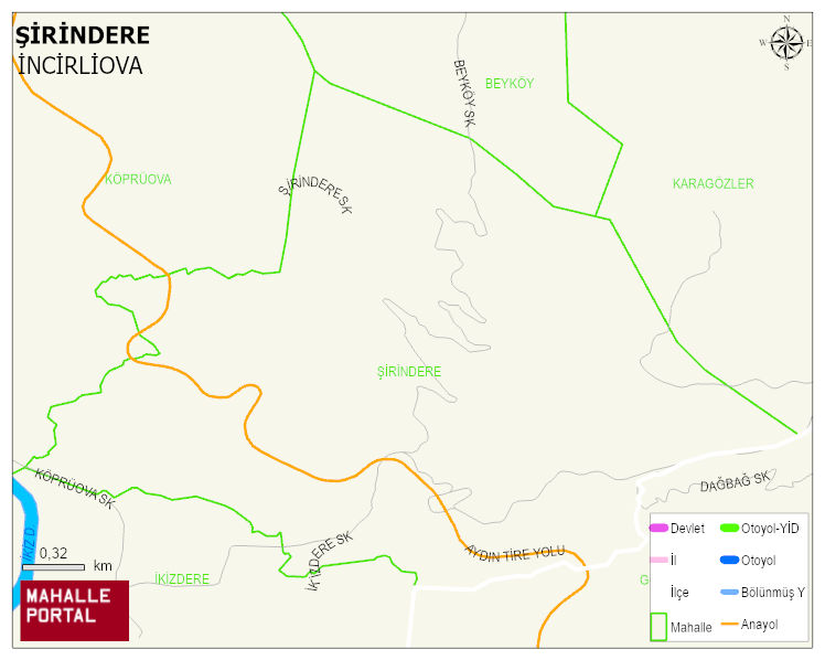 ŞİRİNDERE Mahallesi Haritası | Mahalle ve Köy Sınırı