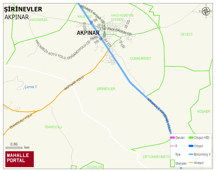ŞİRİNEVLER Mahallesi Haritası | İnteraktif Köy ve Mahalle Sınırları
