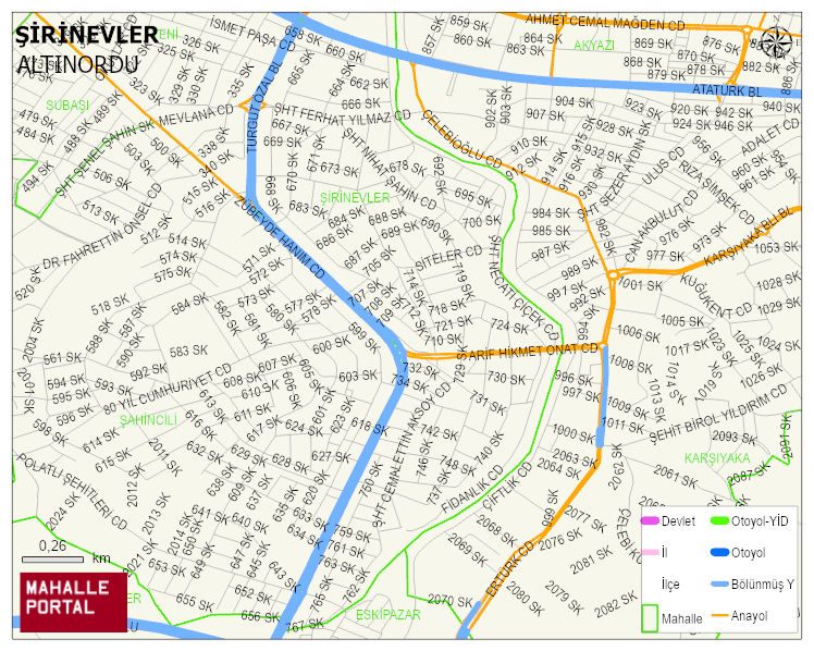 ŞİRİNEVLER Mahallesi Haritası | Mahalle Sokak Haritası