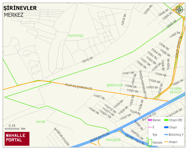 ŞİRİNEVLER Mahallesi Haritası | Coğrafi Yapı ve Detaylı Haritası