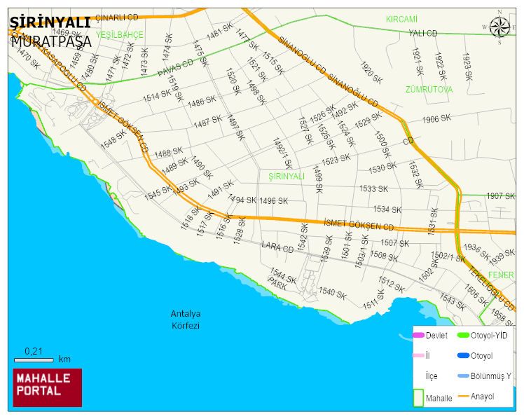 ŞİRİNYALI Mahallesi Haritası | Mahalle ve Köy Sınırı