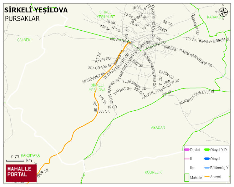 SİRKELİ YEŞİLOVA Mahallesi Haritası | Mahalle Sokak Haritası