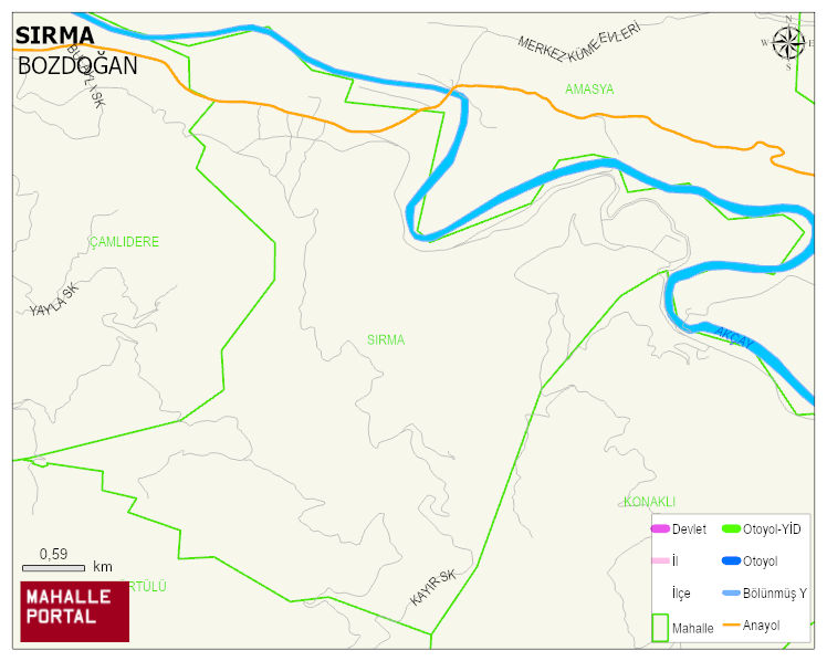 SIRMA Mahallesi Haritası | Yükselti ve Doğa Özellikleri