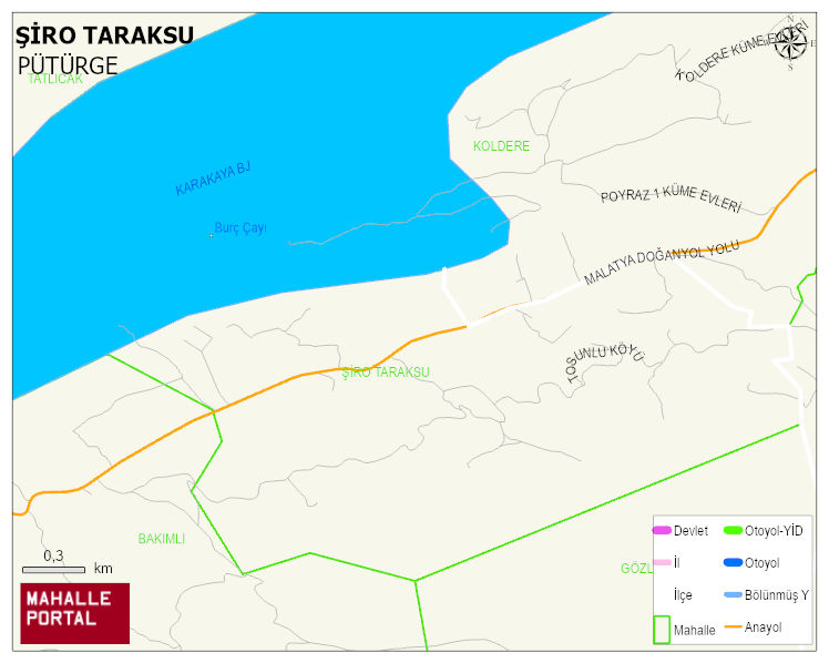 ŞİRO TARAKSU Mahallesi Haritası | Dağlar, Ovalar ve Akarsu Bilgileri