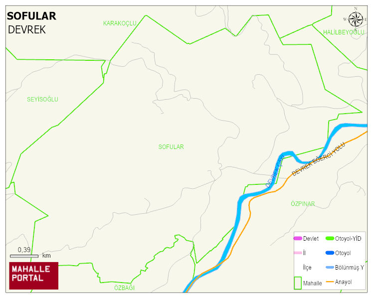 SOFULAR Köyü Haritası | Yükselti ve Doğa Özellikleri