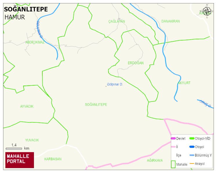 SOĞANLITEPE Köyü Haritası | Sayısal Bölge Görünümü