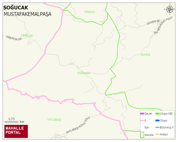 SOĞUCAK Mahallesi Haritası | Dağlar, Ovalar ve Akarsu Bilgileri