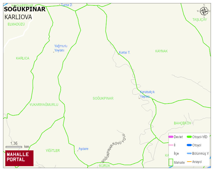SOĞUKPINAR Köyü Haritası | Mahalle ve Köy Sınırı