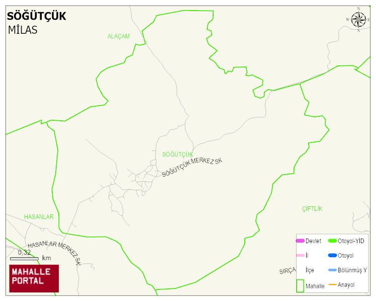 SÖĞÜTÇÜK Mahallesi Haritası | İnteraktif Köy ve Mahalle Sınırları