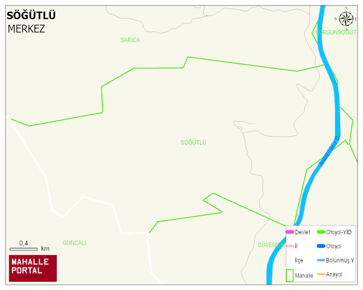 SÖĞÜTLÜ Köyü Haritası | İnteraktif Köy ve Mahalle Sınırları