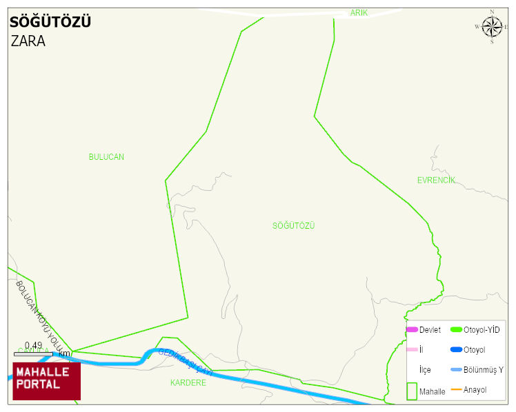 SÖĞÜTÖZÜ Köyü Haritası | Mahalle Sokak Haritası