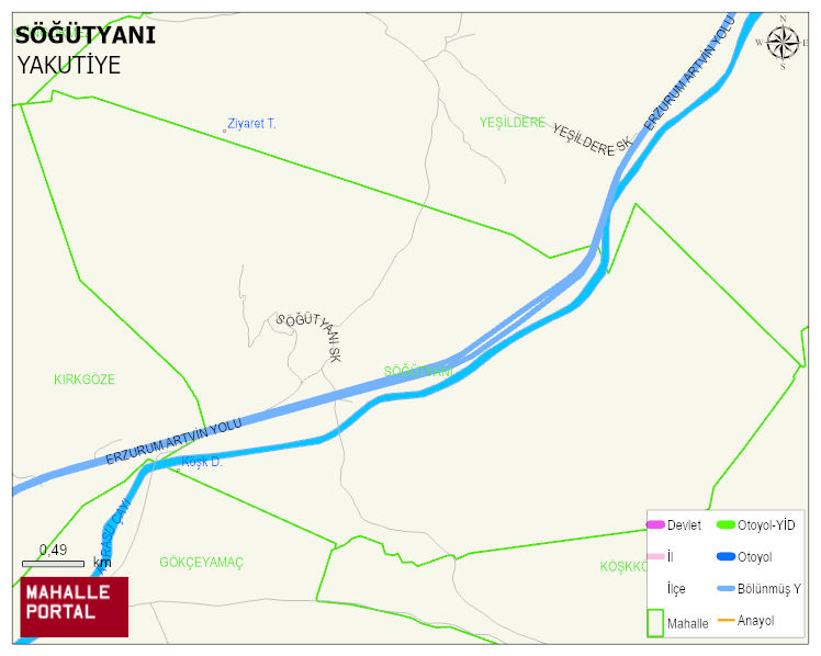 SÖĞÜTYANI Mahallesi Haritası | Sayısal Bölge Görünümü