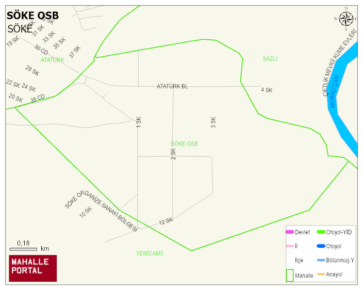SÖKE OSB Mahallesi Haritası | Mahalle ve Köy Sınırı