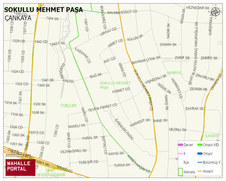 SOKULLU MEHMET PAŞA Mahallesi Haritası | Dağlar, Ovalar ve Akarsu Bilgileri