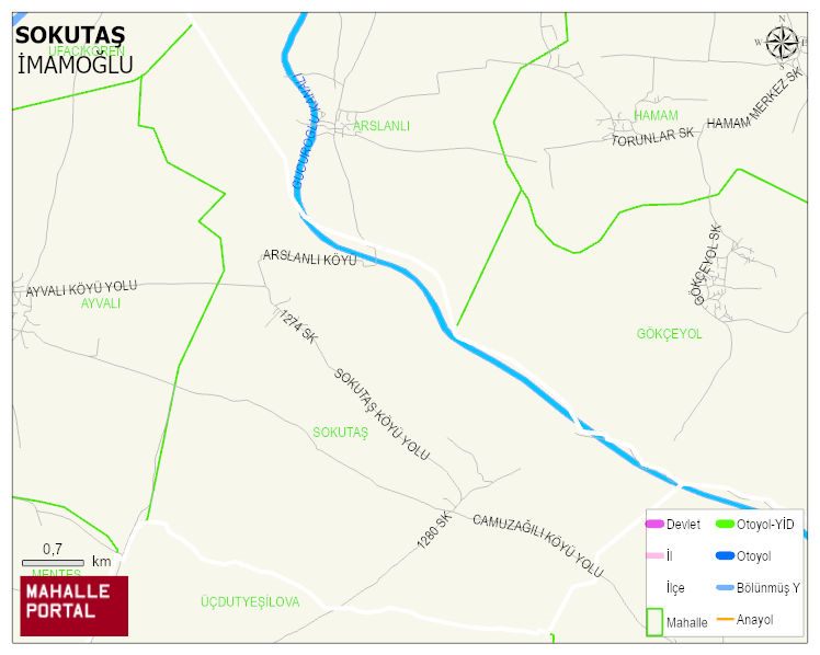 SOKUTAŞ Mahallesi Haritası | Yükselti ve Doğa Özellikleri