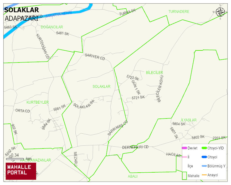 SOLAKLAR Mahallesi Haritası | Mahalle ve Köy Sınırı