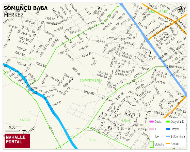 SOMUNCU BABA Mahallesi Haritası | Yükselti ve Doğa Özellikleri